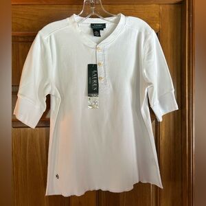 Lauren Ralph Lauren Women's White Short Sleeve Tee